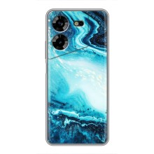 Мраморный чехол на Tecno POVA 5 (LG7n) (VPrint) (Голубой мрамор)