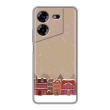 Новогодние, Праздничные Чехлы для Tecno POVA 5 (LG7n) - 2024 год (Зимний город)