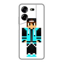 Чохли для Tecno POVA 5 (LG7n) (Персонажі МайнКрафт) (Хлопчик у блакитному)