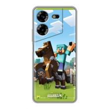 Чохли для Tecno POVA 5 (LG7n) (Персонажі МайнКрафт) (На коні)