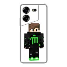 Чохли для Tecno POVA 5 (LG7n) (Персонажі МайнКрафт) (Зелений хлопчик)