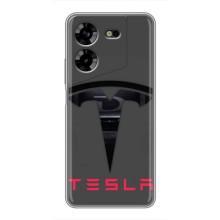 Силіконовий бампер з картинкою машини на Tecno POVA 5 (LG7n) (Logo TESLA)