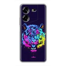 Силіконовий бампер з картинкою звірів для Tecno POVA 5 (LG7n) (Тигр-Арт)