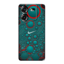 Силиконовый Чехол на Tecno POVA 5 (LG7n) с картинкой Nike (Найк зеленый)