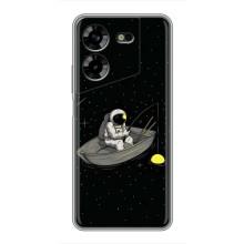 Силіконовый Чохол з принтом "Космонавти" на Tecno POVA 5 (LG7n) (Космонавт на рибалці)
