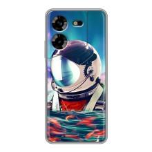Силіконовый Чохол з принтом "Космонавти" на Tecno POVA 5 (LG7n) (Космонавт у воді)