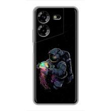 Силіконовый Чохол з принтом "Космонавти" на Tecno POVA 5 (LG7n) (В руках земля)