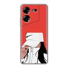 Силіконовый Чохол на Tecno POVA 5 (LG7n) з картинкой Модных девушек (Дівчина Nike)
