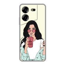 Силіконовый Чохол на Tecno POVA 5 (LG7n) з картинкой Модных девушек (З напоєм)