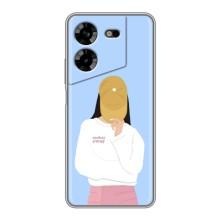 Силіконовый Чохол на Tecno POVA 5 (LG7n) з картинкой Модных девушек (Жовта кепка)