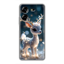 Яркий чехол для Tecno POVA 5 (LG7n) с Зимними Оленятами – Блистающий оленёнок