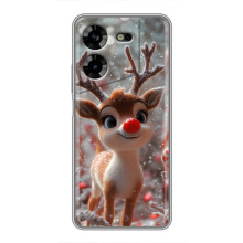 Яркий чехол для Tecno POVA 5 (LG7n) с Зимними Оленятами