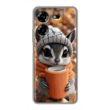 Печатный чехол «Зверята с кофе» для Tecno POVA 5 (LG7n)