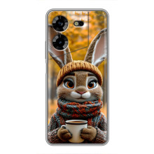 Печатный чехол «Зверята с кофе» для Tecno POVA 5 (LG7n) – Зайчик с кофе