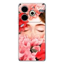 Чехлы (ART) Цветы на Tecno Pova 6 Neo 5G (VPrint) (Глаза в цветах)