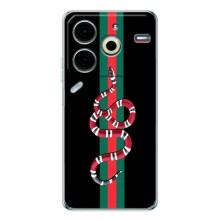 Чехлы Бренд GUCCI для Tecno Pova 6 Neo 5G – Змей Гуччи