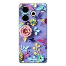 Чехлы с Цветами для Tecno Pova 6 Neo 5G (VPrint) (Цветочный дизайн)