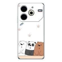 Чехлы с изображением разных животных для Tecno Pova 6 Neo 5G (Удивленные медвеженки)