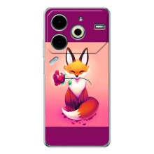 Чехлы с картинкой Лисички для Tecno Pova 6 Neo 5G (VPrint) (Лисичка с розочкой)