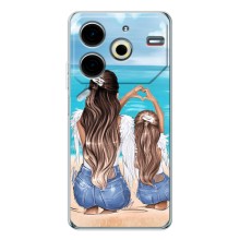 Чехол с печатью для Tecno Pova 6 Neo 5G - (Мама с ребенком) (AlphaPrint) (Мама с доченькой)