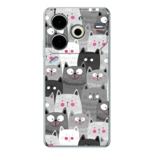 Чехлы с Котиками для Tecno Pova 6 Neo 5G (VPrint) (Рисованные котики)