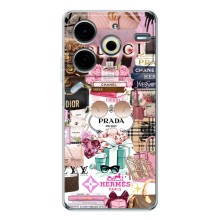 Чохол (Dior, Prada, YSL, Chanel) для Tecno Pova 6 Neo 5G (Брендb)