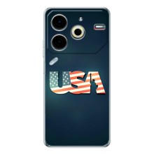 Чохол Прапор USA для Tecno Pova 6 Neo 5G