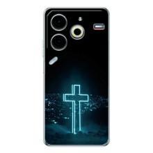 Чехол для Tecno Pova 6 Neo 5G (AlphaPrint) - (Христианские) (Крест и город)