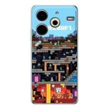 Чехол Майнкрафт на Tecno Pova 6 Neo 5G (AlphaPrint) Minecraft (фон Minecraft)