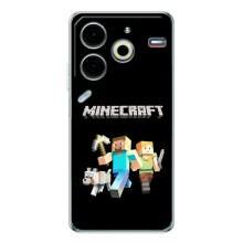 Чехол Майнкрафт на Tecno Pova 6 Neo 5G (AlphaPrint) Minecraft (герои Minecraft)