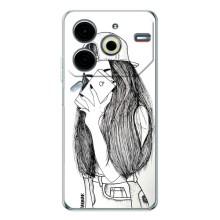 Чехол с печатью для Tecno Pova 6 Neo 5G - (Мода) (AlphaPrint) (Фото девочки)