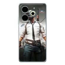 Силиконовый чехол с картинкой "Герой Pubg" на Tecno Pova 6 Neo 5G – Пабг