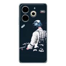 Силиконовый чехол с картинкой "Герой Pubg" на Tecno Pova 6 Neo 5G – В экиперовке