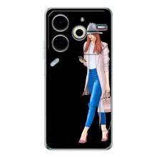 Чохол з картинкою Модні Дівчата Tecno Pova 6 Neo 5G – Дівчина з телефоном