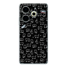 Чехол с принтом для Tecno Pova 6 Neo 5G (AlphaPrint) Модные коты (Меленькие котики)