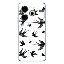 Чехол с птицами на Tecno Pova 6 Neo 5G (VPrint) (Ласточки)