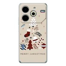 Чехол Санта Клаус для Tecno Pova 6 Neo 5G – Merry Christmas