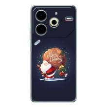 Чехол Санта Клаус для Tecno Pova 6 Neo 5G – Подарки от Санты