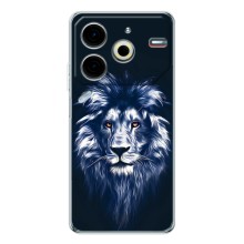 Чехол со Львом для Tecno Pova 6 Neo 5G (VPrint) (Синий Лев)