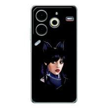 Чехлы Венсдей на Tecno Pova 6 Neo 5G Уэнсдей (AlphaPrint) (серьезная Уэнздей)