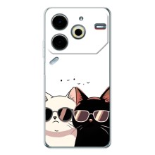 Чехол с рисунком кот на Tecno Pova 6 Neo 5G (Коты в очках)