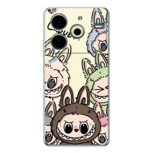 Чехол с Лабубу на Tecno Pova 6 Neo 5G – Коллаж Лабубу