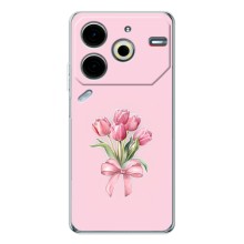 Чехол с розовым рисунком для Tecno Pova 6 Neo 5G (Букет цветов)