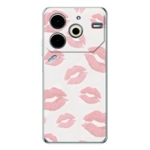 Чехол с розовым рисунком для Tecno Pova 6 Neo 5G (Розовые губы)