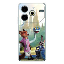 Чехол Зоотрополіс на Tecno Pova 6 Neo 5G – Ник Джуди и змея