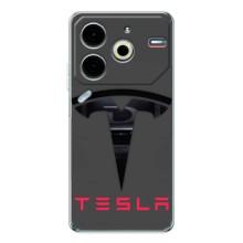 Силиконовый бампер с картинкой машины на Tecno Pova 6 Neo 5G – Logo TESLA