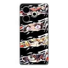 Силиконовые чехлы с глазами Anime для Пова 6 Нео 5G – Глаза на чорном