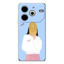 Силиконовый Чехол на Tecno Pova 6 Neo 5G с картинкой Стильных Девушек (Желтая кепка)