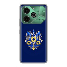 Чохли для Tecno Pova 6 Pro Укр. Символіка (AlphaPrint) (Квітковий Герб)