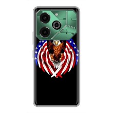 Чохол Прапор USA для Tecno Pova 6 Pro – Крила США